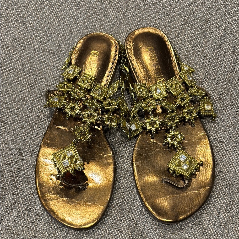 Colin Stuart size 6 Gold Embellished Women's Sandals